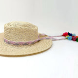 Fashionable Striped Crochet Hat Band with Tassel Tips - Perfect Accessory for Customizing Your Hat