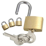 Bulk 2 PC Mini Brass Padlocks with Keys