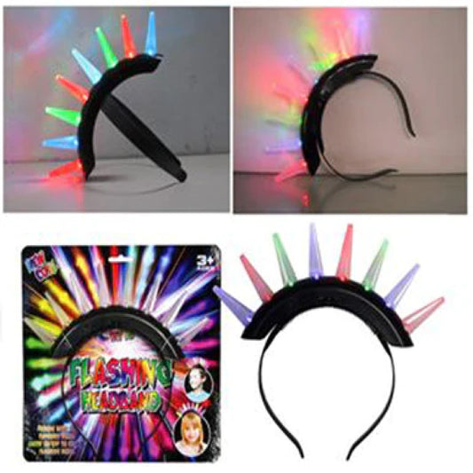 Wholesale New Spike Mohawk Colorful LED Light Up Headbands For Kids (MOQ-6)