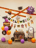 Halloween Decorative Background Wall Balloon Set Decoration Pumpkin Lamp Kindergarten Kids Atmosphere Scene Setting Props