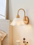 2808BA Wall Lamp Bedside Lamp Bedroom Cozy Single Head Solid Wood Japanese Style Minimalist Modern Wall Lamp Bedside Hanging Line Lamp Aisle Classy