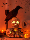 0709BA Halloween Decoration Props Desktop Luminous Skull Small Ornaments Atmosphere Lighting Bar Shop Party Scene Layout