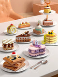 Afternoon Tea Gourmet Dessert Cake Chocolate Creative Assemble Building Blocks Cute Ornaments Toys Girls Gifts