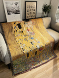 2907BA Klimt Abstract Oil Painting Wall Decorative Blanket Gold Thread