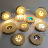 2808BA Solid Wood Luminous Led Plug-in USB Bedside Crystal Ball