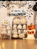 0709BA Halloween Decoration Luminous White Pumpkin Lamp Scene Layout Large Shopping Mall Dress up Props Theme Activity