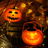 1707BA Halloween Kindergarten Handmade DIY Lantern Pumpkin Lamp Children's Homemade Decoration Satchel Luminous Candy Bag Lantern