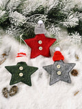 Christmas Decoration Five-Pointed Star Doll Deer Decoration Creative Puppet Window Desktop Plush Small Pendant Hanging Decoration