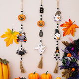 H3 New Arrival Halloween Hanging Home Party Ghost Festival Decoration Beads String Witch Pumpkin Bat Hanging Pendant