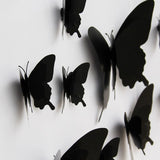 2907BA Black Artificial Butterfly Living Room Gardening Wall Decoration