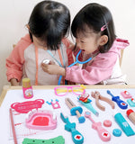 ERROR Kids Wooden Artificial Dentist Boy Girl Play House Toy Oral Tooth Extraction Nurse Injection Stethoscope Suit