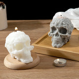 2907BA Good-looking Art Carving Skull Bone Shape Aromatherapy Candle Funny Halloween Horror Atmosphere Decoration Ornaments