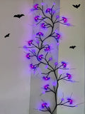 0709BA Halloween Decoration Rattan Light Led Pumpkin Lamp Artificial Branch Light Spider Bat Ghost Festival Vine Atmosphere Layout