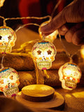Halloween Decorations Pumpkin Lighting Chain Bat Ghost Skull DIY Hanging Ornaments Scene Layout Luminous New
