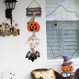 2907BA Halloween Decoration Wooden Board Door Hanging Pumpkin Ghost Pendant Background Wall Pendant Party Scene Arrangement Decoration Listing