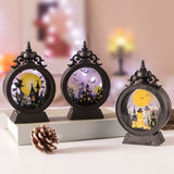 2808BA Halloween New Luminous Alarm Clock Led Small Wind Light Pumpkin Lamp Decoration Desktop Small Ornaments Haunted House Scene Layout