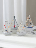 Mediterranean Sailing Model Living Room Office Desktop Wooden Boat Decoration Birthday Cake Decoration