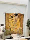 2907BA Klimt Abstract Oil Painting Wall Decorative Blanket Gold Thread