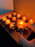 0407BA Halloween Black Spider Candle Light Decoration Hand Holding Light LED Luminous Scary Thing Haunted House Trick Toy Funny