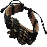 Wholesale Handmade Owl Resin Leather Bracelet