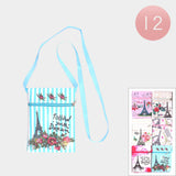 Eiffel Tower Flower Printed Crossbody Bags