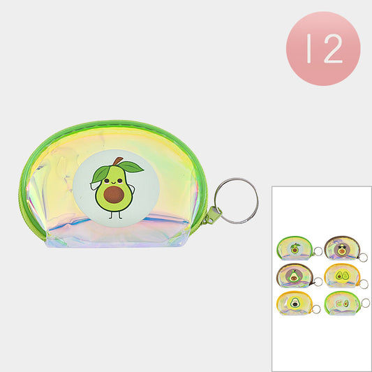 Avocado Printed Coin Purses/Keychains (Sold by dozen=$23.88)