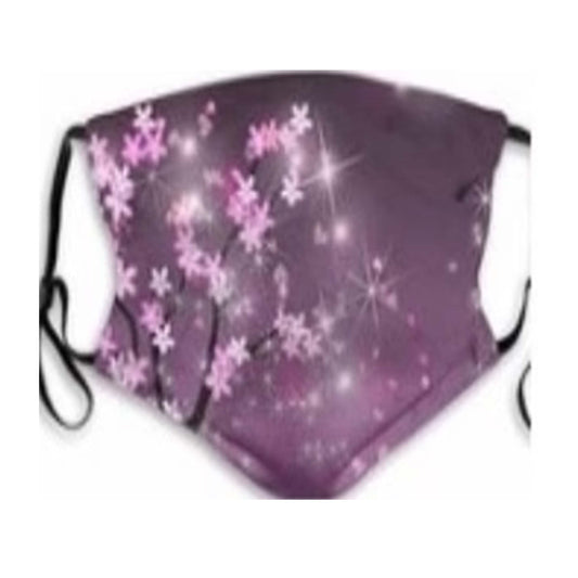 Wholesale Purple Flower & Stars Reusable Washable Mask with Filter Included (sold by the piece or dozen)