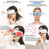 6D Airbag Heating Massage Eye Care Wireless Electric Eye Massager Mask Hot Compress Vibration Bluetooth Music for Children Adult