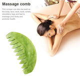 Nature Jade Massage Comb Gua Sha Board Spa Acupuncture Head Care Massager Green Jade Comb Head Massager Beauty Tools