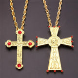 Christian Prayer Jewelry Talisman Pendant Necklace Russian Slavic Charm Orthodox Eastern Church Cross Necklaces Men Women