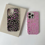 Luxury Leopard Print Hard Armor Phone Case for iPhone 13 15 15pro max 14 14pro 11 12 Pro Transparent Shockproof Protective Cover