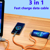 3 In 1 Elbow Fast Charge Cord 120W Micro USB