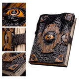 2407BA Book Of The Damned Halloween Decor Realistic Necronomicon Book Witch Decoration Black Spellbook Spooky Eyes Grimoire Books Prop