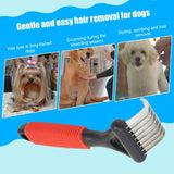 2808GP Pet Dematting Comb Undercoat Long Hair Cat Dog Fur Rake Brush with Long Blades & Safety Edges For Removing Mats Tangles & Knots