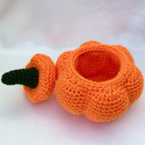 1707BA Crochet Pumpkin Basket for Halloween Decoration, Knitting Doll, Gift for Halloween Party