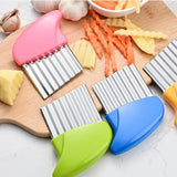 1007GG Creative Potato Chip Slicer Cutter Vegetable Fruit Corrugated Wavy Knife French Fries Potato Cutter Kitchen Gadget Accessories