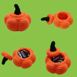 1707BA Crochet Pumpkin Basket for Halloween Decoration, Knitting Doll, Gift for Halloween Party