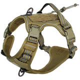 2808GP Tactical Dog Harness, No Pull Dog Harness, Adjustable Breathable MOLLE Dog Vest Harness for Medium Large Dog Reflective Military