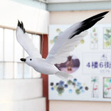 1707BA 1pc Simulated Feather Seagulls Bird Artificial Flying Bird Figurines for Home Garden Decor Party Hanging Ornament with Fish Line