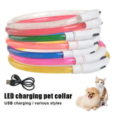 2808GP 3 Modes Dog Luminous Charge Collar Led Usb Cat Dogs Collars Detachable Night Led Glow Dog Loss Prevention Collar Pet Accessories