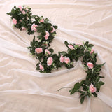 2808BA Silk Artificial Rose Vine Hanging Flowers for Wedding Home Garden Living Room Wall Decoration Rattan Fake Plants Leaves Garland