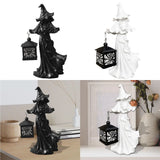 0709BA Witch Lantern Statue Halloween Decoration Desk for Holidays Clubs Restaurant