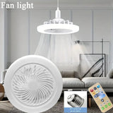 2-in-1 Three-speed Mode LED Fan Light LED Lamp Bead E27 Screw Fan Light Remote Control Wall Control Bedroom Light Fan Ceiling