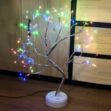 0709BA USB Bonsai Lamp Gypsophila Christmas Tree Night Light Touch Copper Wire Table Lamp For Room Desk Holiday Lighting Party Decor