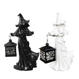 0709BA Witch Lantern Statue Halloween Decoration Desk for Holidays Clubs Restaurant