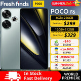 World Premiere POCO F6 Global Version Smartphone 256GB 512GB Snapdragon®8s Gen 3 1.5K CrystalRes AMOLED 90W Charge 5000mAh