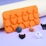 0709BA Halloween Skull Pumpkin Chocolate Candle Silicone Mold Witch Ghost Fondant Mould Decoration Cake Tools