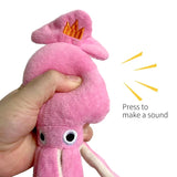 2808GP Cute Squid Plush Dog Chew Toys Funny Small Medium Dogs Squeaky Sound Rope Toy Pets Supplies