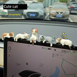 Cat Car Screen Small Ornaments Car Center Console Display Lying Doll Car Interior Decoration Doll Car Mini