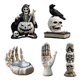 2307BA Halloween Skeleton Decor Resin Skull Statue Home Office Desk Decoration Ornament Haunted House Props Horror Partiy Supplies